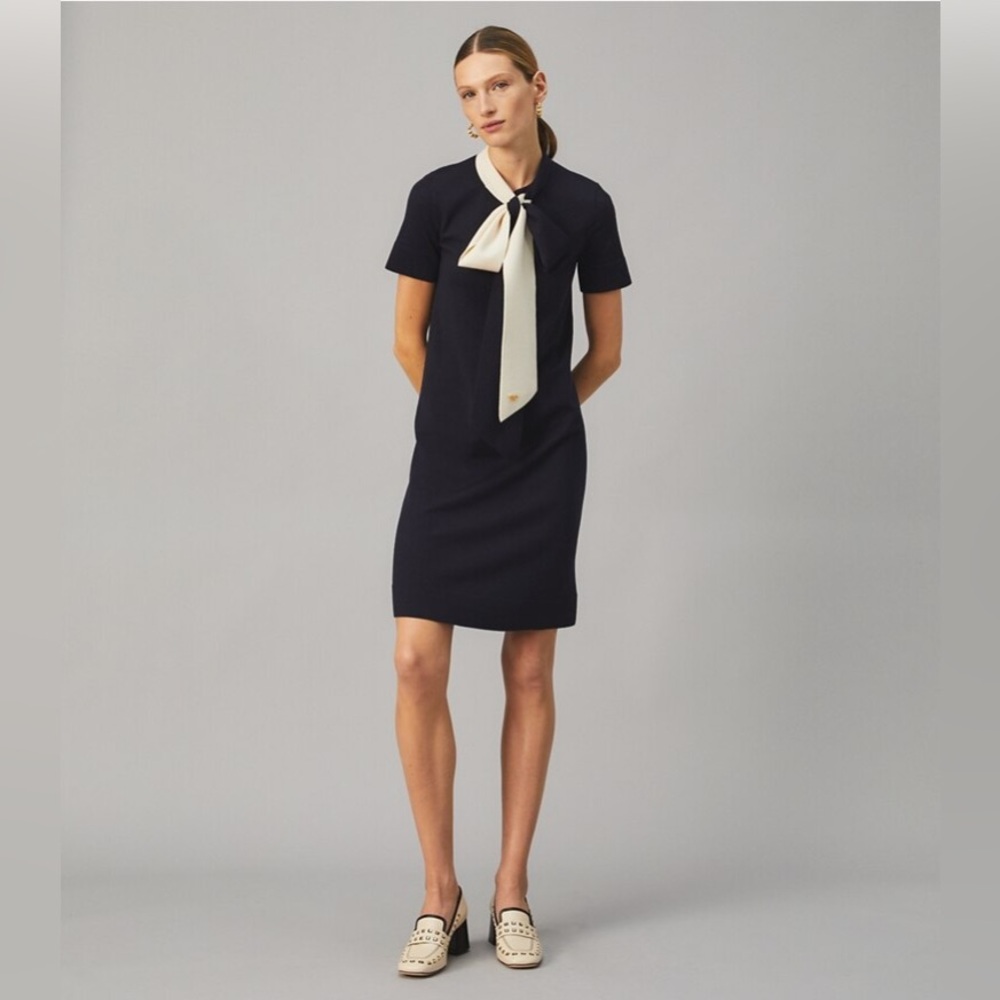 NWT Tory Burch Short Sleeve Bow Sweater Dress